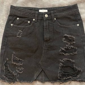 Distressed Mini Skirt